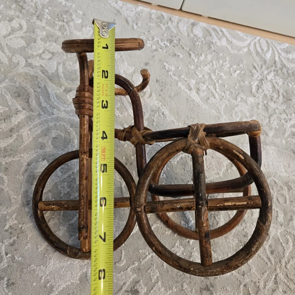 Vintage Wooden Boho Tricycle Plant Stand